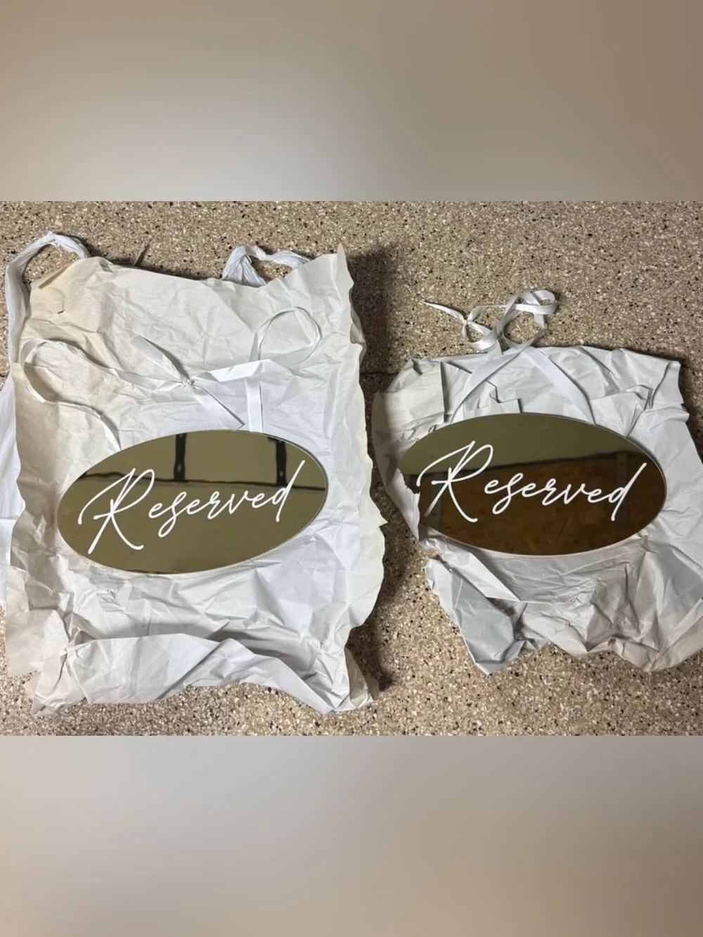 Gold Mirror Reserved Signs